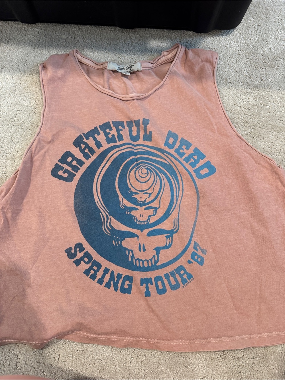 Junk Food Clothing Pink Grateful Dead Graphic Crop Tank